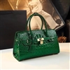 Croc Look Leather Shoulder Tote Bag