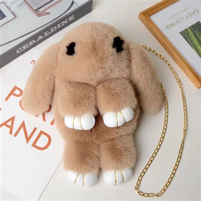 Plush Rabbit Bagpack Shoulder Bag Camel