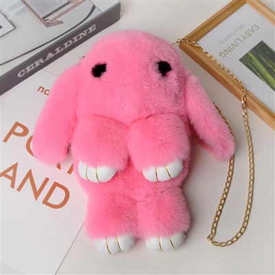 Plush Rabbit Bagpack Shoulder Bag Hot Pink