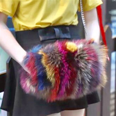 Fox Fur Hand Muff Bag Crossbody Bag