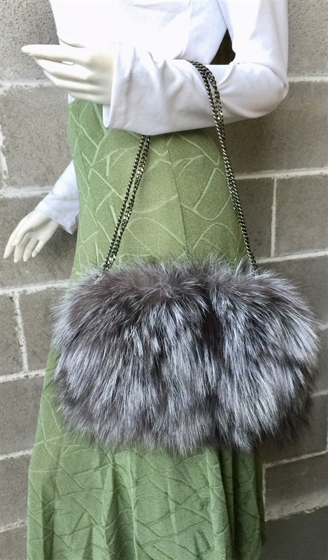 Fox Fur Hand Muff Bag Crossbody Bag