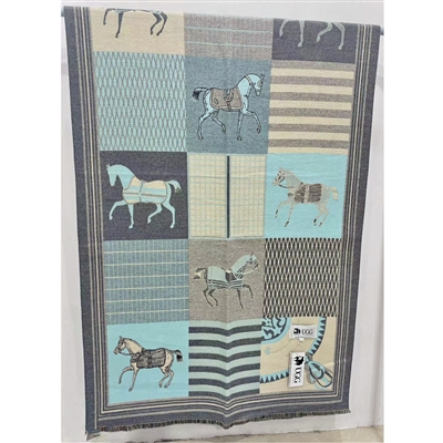 Designer Horse Pashmina Wrap Reversible