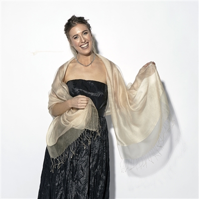 Evening Shimmer Silk Scarf Gold