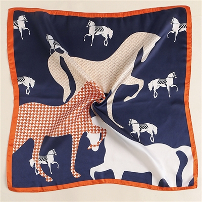 Houndstooth Horse Silk Scarf