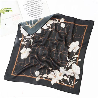 Floral Circle Silk Scarf