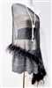 Designer Ostrich Feathers Chiffon Shawl