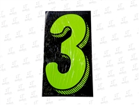 7.5â€ Number Stickers Green/Black -3 Dozen Pack