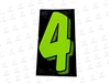 7.5â€ Number Stickers Green/Black -4 Dozen Pack