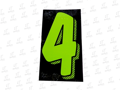 7.5â€ Number Stickers Green/Black -4 Dozen Pack