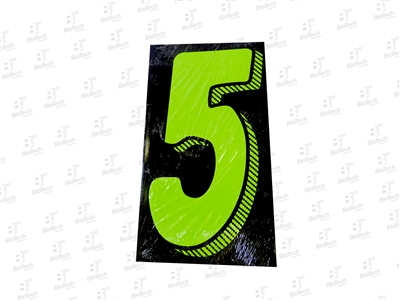 7.5â€ Number Stickers Green/Black -5 Dozen Pack