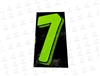 7.5â€ Number Stickers Green/Black -7 Dozen Pack