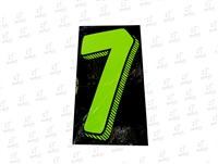 7.5â€ Number Stickers Green/Black -7 Dozen Pack