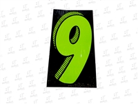 7.5â€ Number Stickers Green/Black -9 Dozen Pack