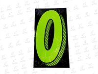 7.5â€ Number Stickers Green/Black -0 Dozen Pack