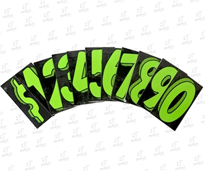 7.5â€ Number Stickers Green/Black -$, 0-9 Dozen Pack