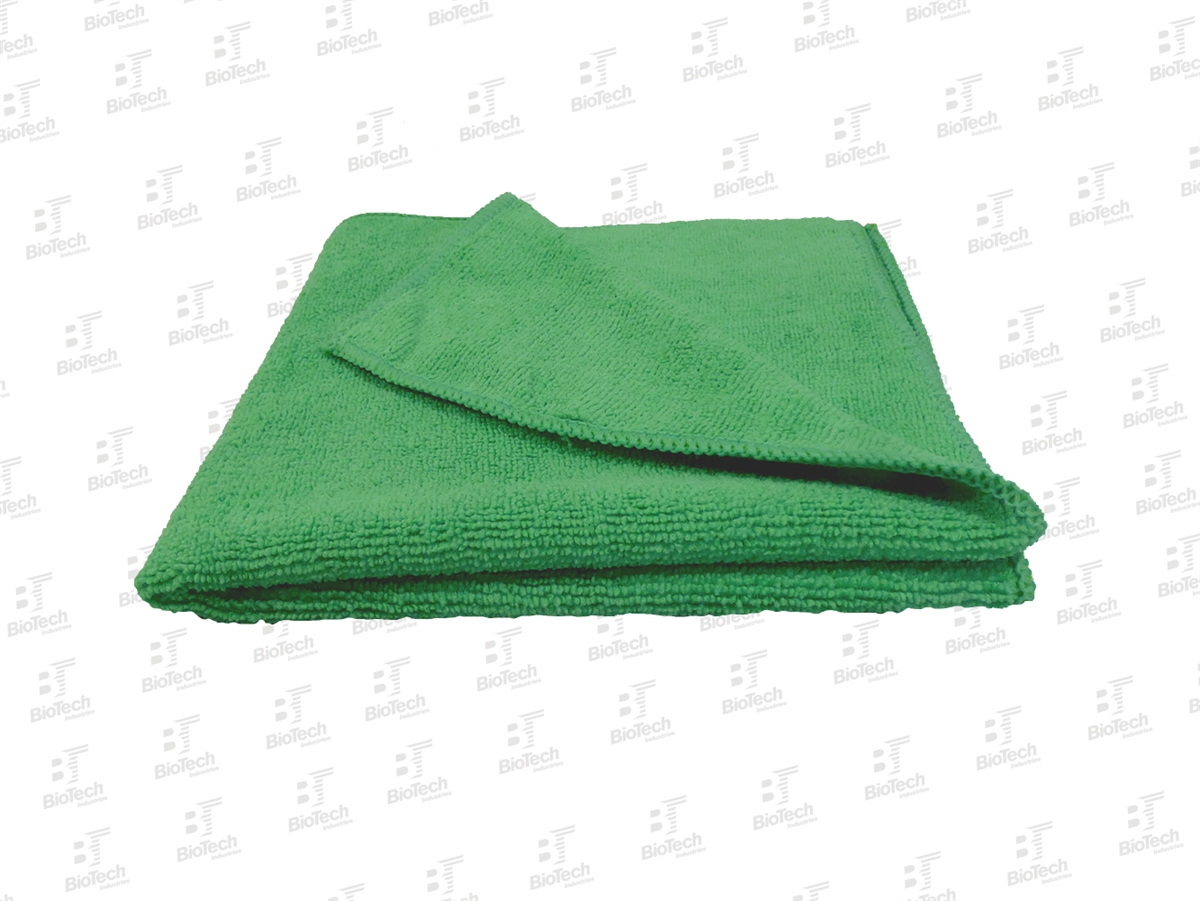 Clean Tek Professional Green Microfiber Cleaning Cloth - 16 x 16 - 100  count box