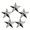 Silver 5 Star Cluster Metal Rank Insignia - 4479N