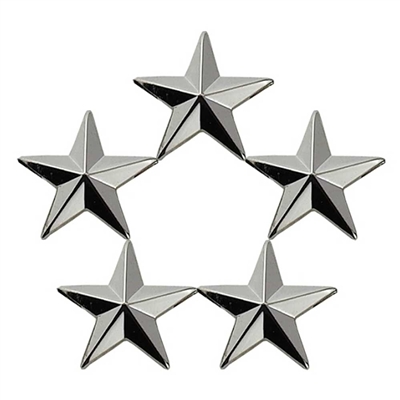 Silver 5 Star Cluster Metal Rank Insignia - 4479N