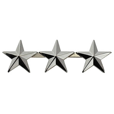 Silver Finish 3 Star Metal Rank Insignia - 4487N