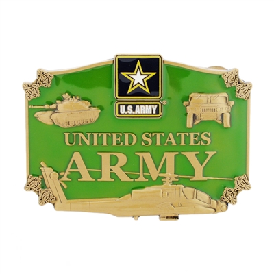 US Army Action Enameled Belt Buckle - B0100