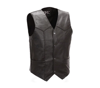 First Manufacturing Four Snap Leather Vest - FMM601BM