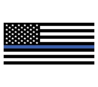 USA flag-thin blue line bumper sticker 10-482