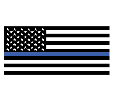 USA flag-thin blue line bumper sticker 10-482