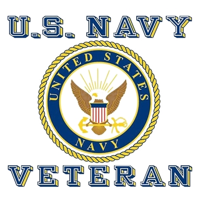 US Navy Veteran with Crest Logo Decal D156-N