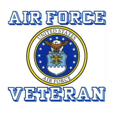 US Air Force Veteran with Crest Logo Decal D189-AF