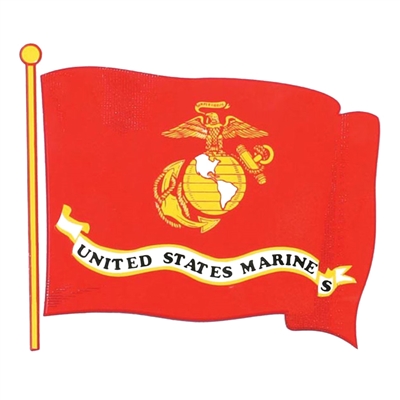 US Marine Corps Wavy Flag Decal D27-M