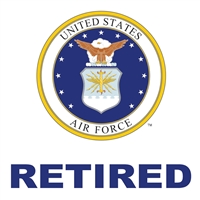 US Air Force Retired with Air Force Seal Decal D51-AFR