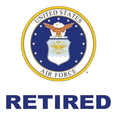 US Air Force Retired with Air Force Seal Decal D51-AFR