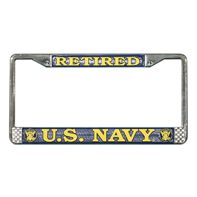 US Navy Retired License Plate Frame LFN04
