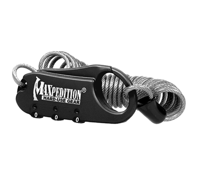 Maxpedition Black Steel Cable Lock - CABLOCB