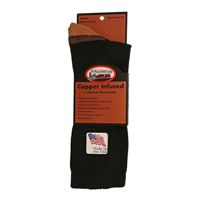 Railroad Black Copper Crew Sock - 4002-BK