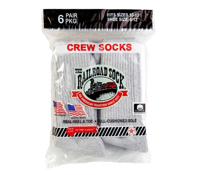 Railroad Socks Grey Crew Socks - 6072