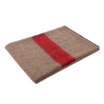 Rothco Tan With Red Stripe Wool Blanket - 10238