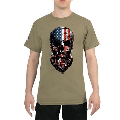 Rothco US Flag Bearded Skull T-Shirt - 10822