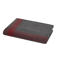 Rothco Grey With Red Striped Wool Blanket - 1096