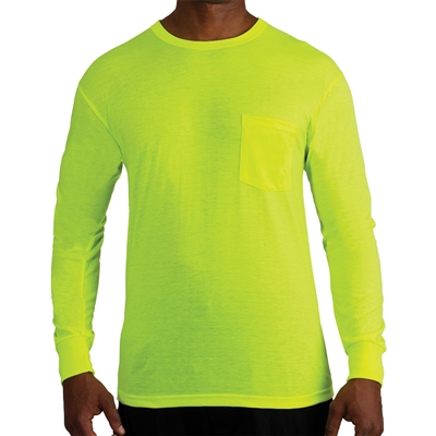 Rothco Safety Green Long Sleeve Pocket T-Shirt - 11221