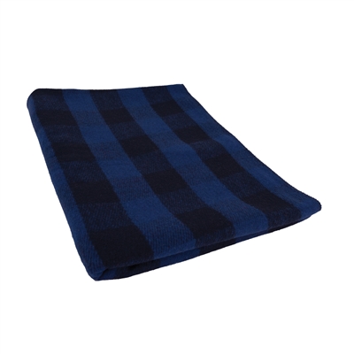 Rothco Blue Plaid Wool Blanket 11460