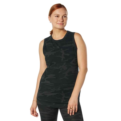 Rothco Women Midnight Black Camo Essential Tank Top 13238