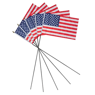 Rothco Polyester US Stick Flag  6 Pieces - 15224