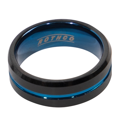 Rothco Black Tungsten Carbide Thin Blue Line Ring 19991