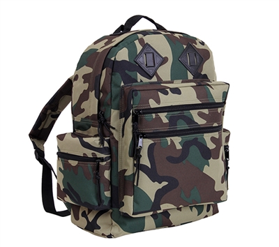 Rothco Woodland Camo Water Resistant Day Pack - 2334