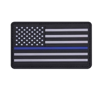 Rothco PVC Thin Blue Line Flag Patch - 27789