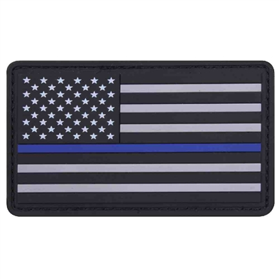 Rothco PVC Thin Blue Line Flag Patch - 27789