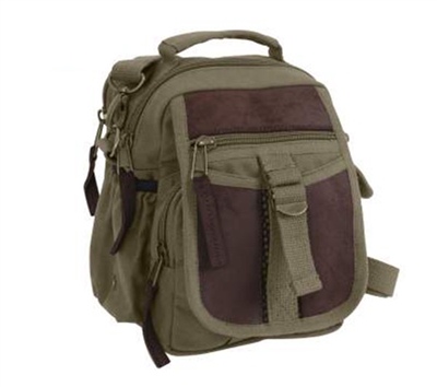 Rothco Olive Drab Canvas and Leather Travel Shoulder Bag - 2835