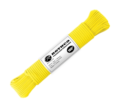 Rothco Yellow 100 Foot Polyester Paracord - 30804