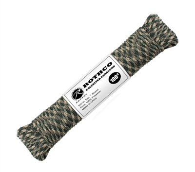 Rothco Woodland Camo 100 Foot Polyester Paracord - 30812